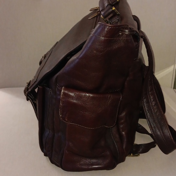 David King Classic Porthole leather briefcase backpack EUC - Picture 3 of 10